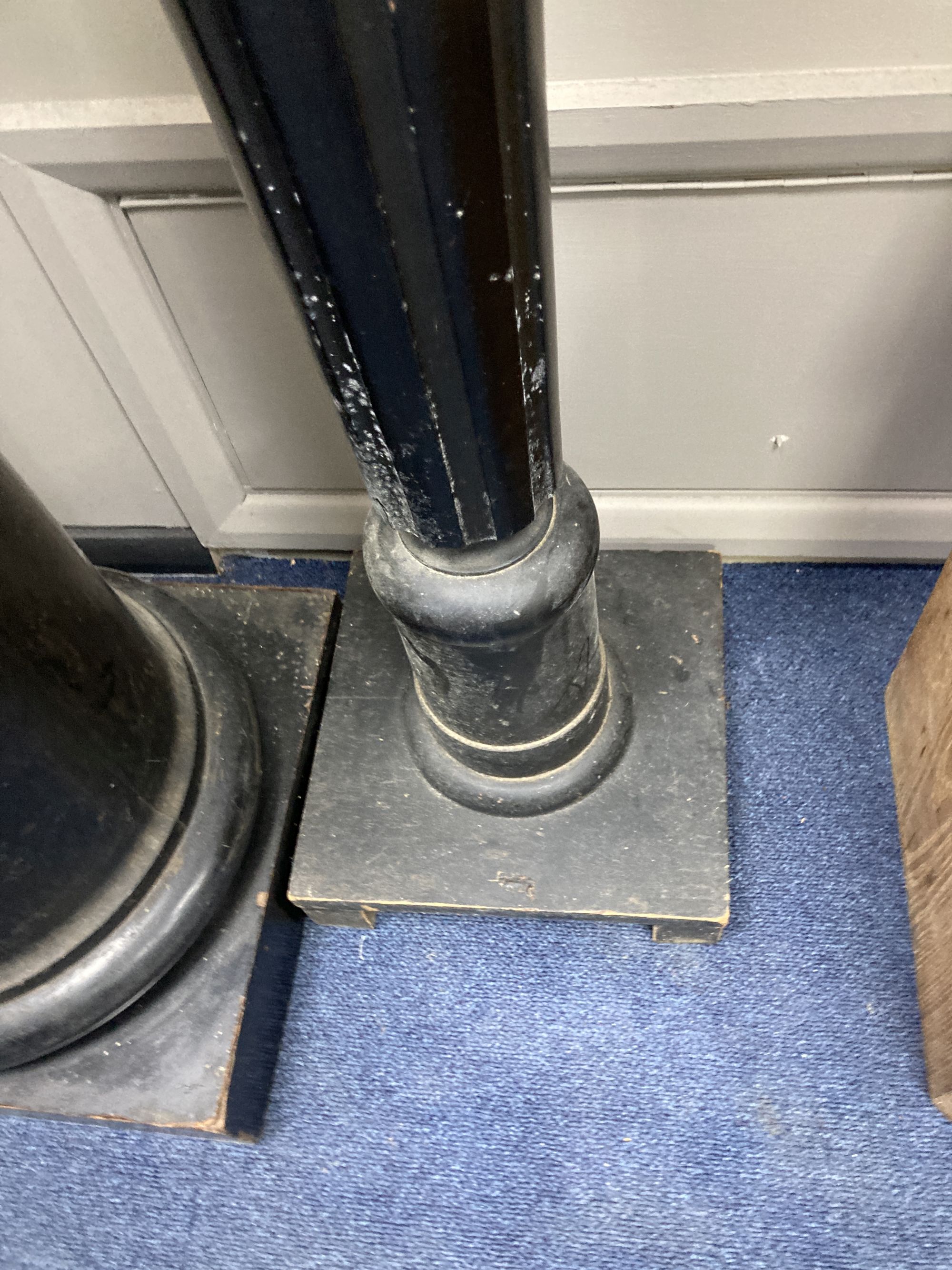 An ebonised pedestal, height 96cm
